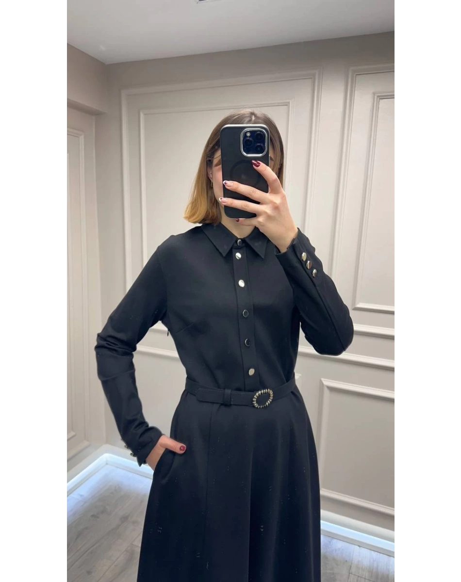 Exquise E25K05171006 Siyah Georgina Elbise