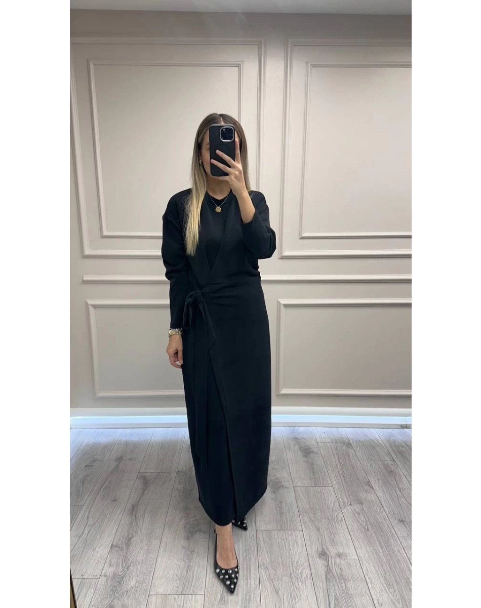 Exquise E25K05171008 Siyah Dharma Örme Elbise