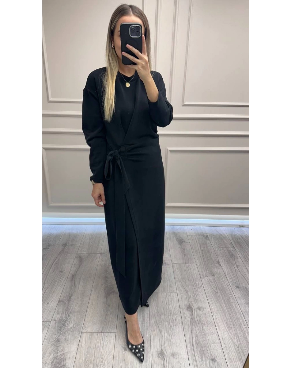 Exquise E25K05171008 Siyah Dharma Örme Elbise