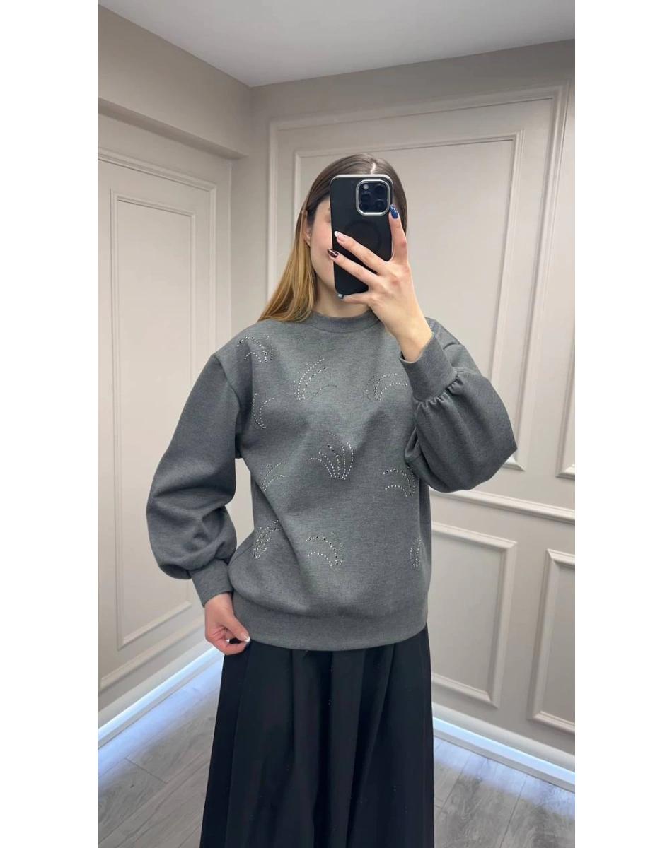 Exquise E25K05175002 Antrasit Fara Sweat