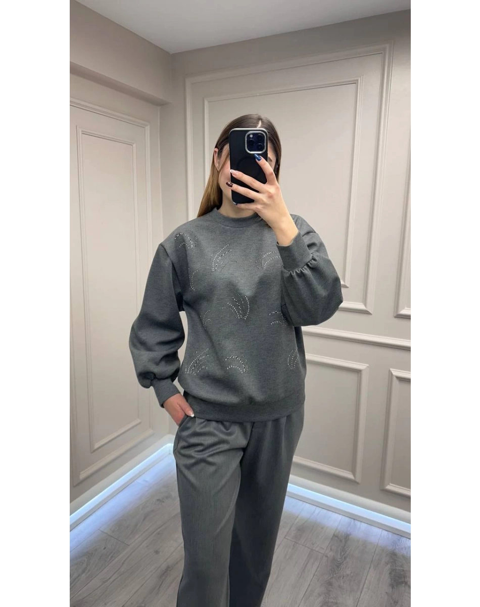 Exquise E25K05175002 Antrasit Fara Sweat