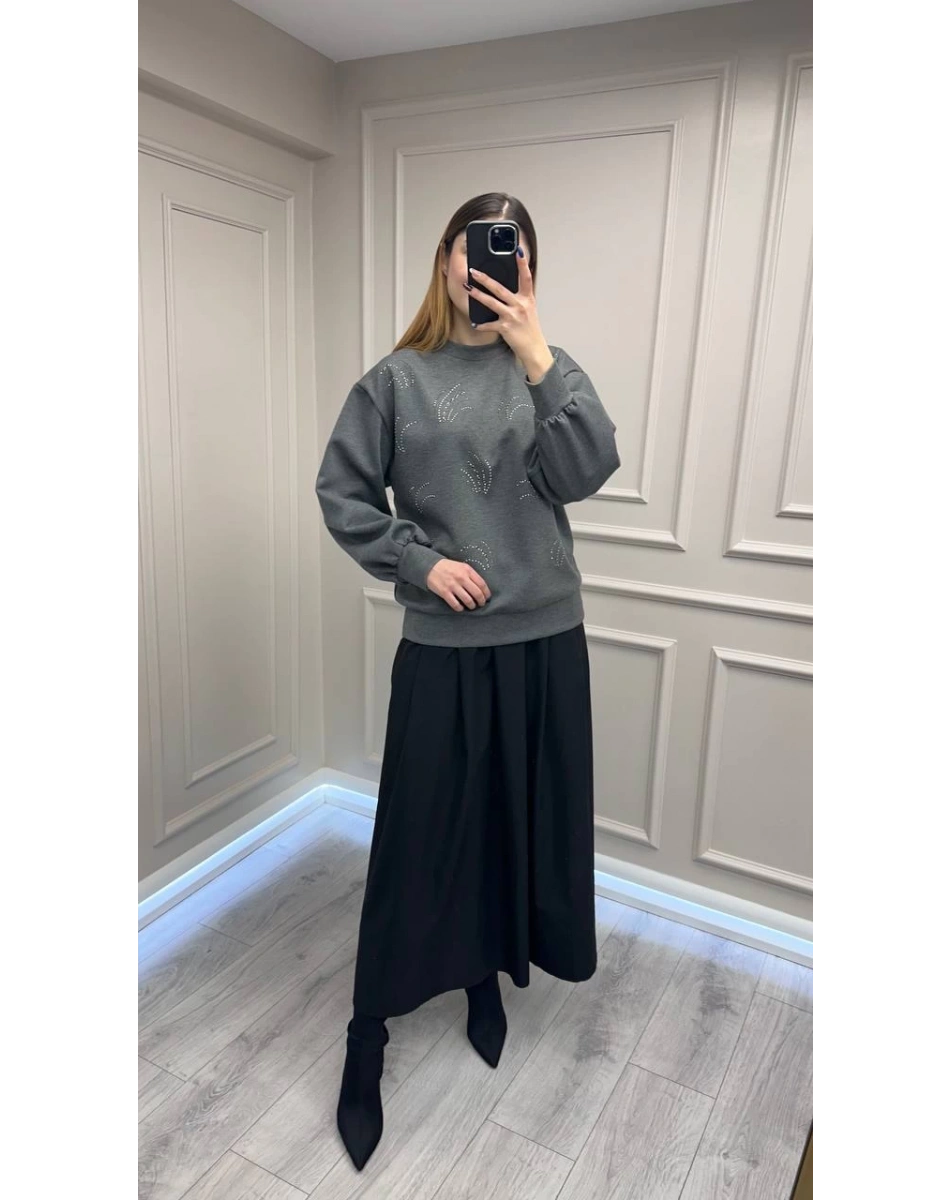 Exquise E25K05175002 Antrasit Fara Sweat