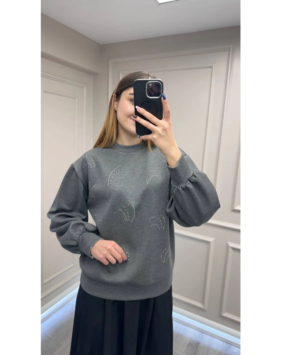 Exquise E25K05175002 Antrasit Fara Sweat