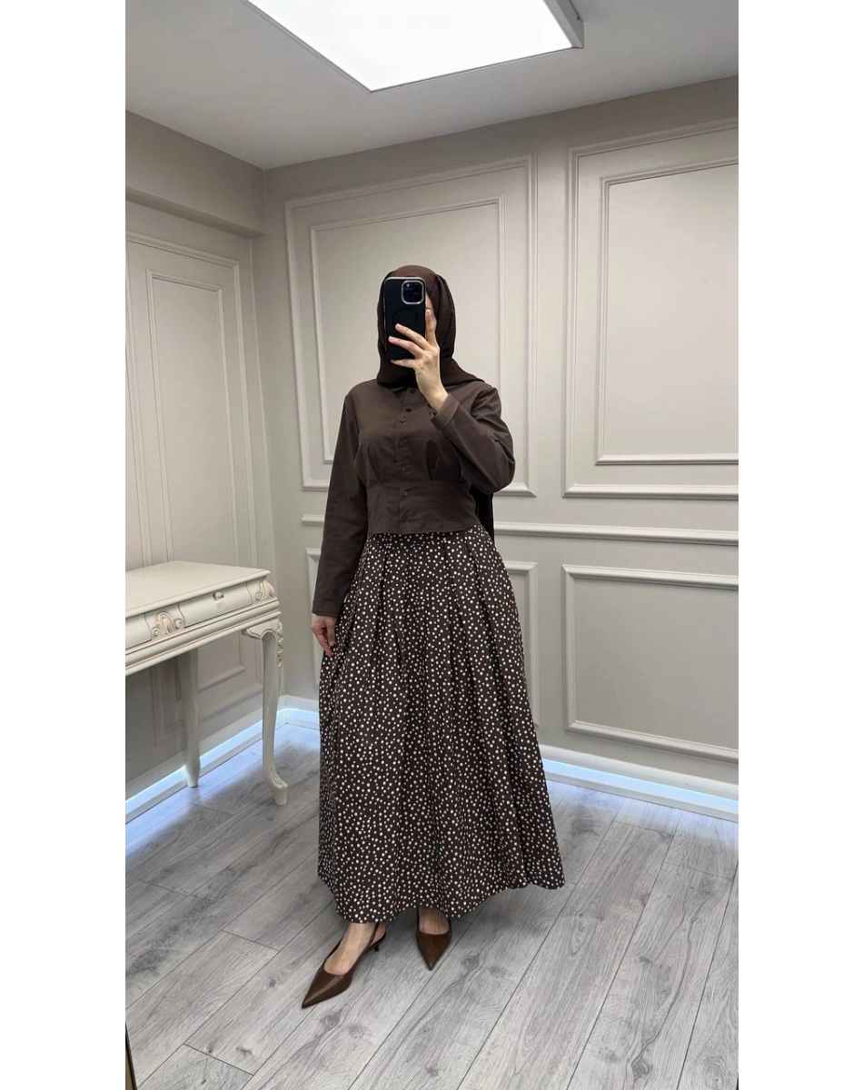 Exquise E26Y06215050 Kahve Flori Etek