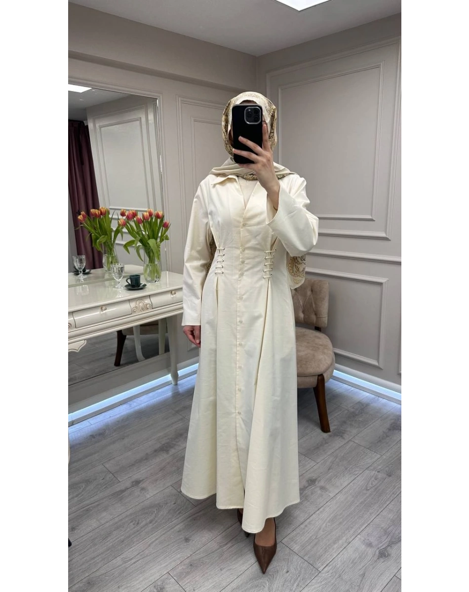 Exquise E26Y06218016 Krem Kiersten Elbise