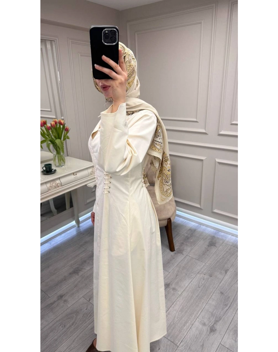 Exquise E26Y06218016 Krem Kiersten Elbise