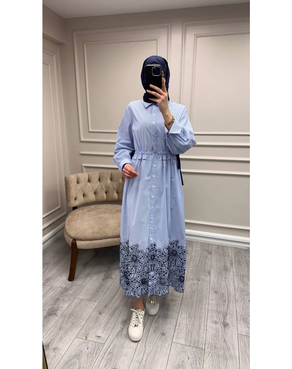 Exquise E26Y06218077 Mavi Wilhelmina Elbise