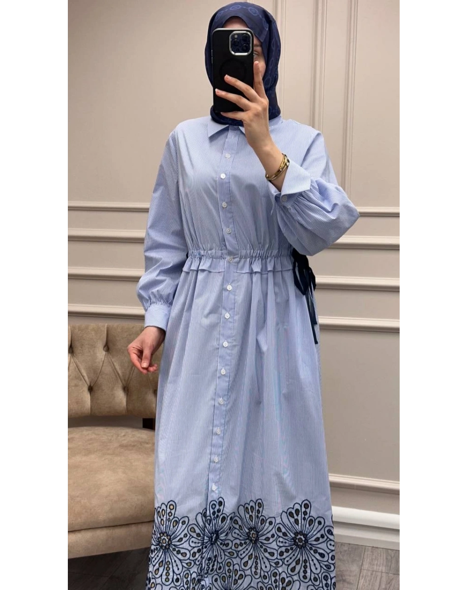 Exquise E26Y06218077 Mavi Wilhelmina Elbise