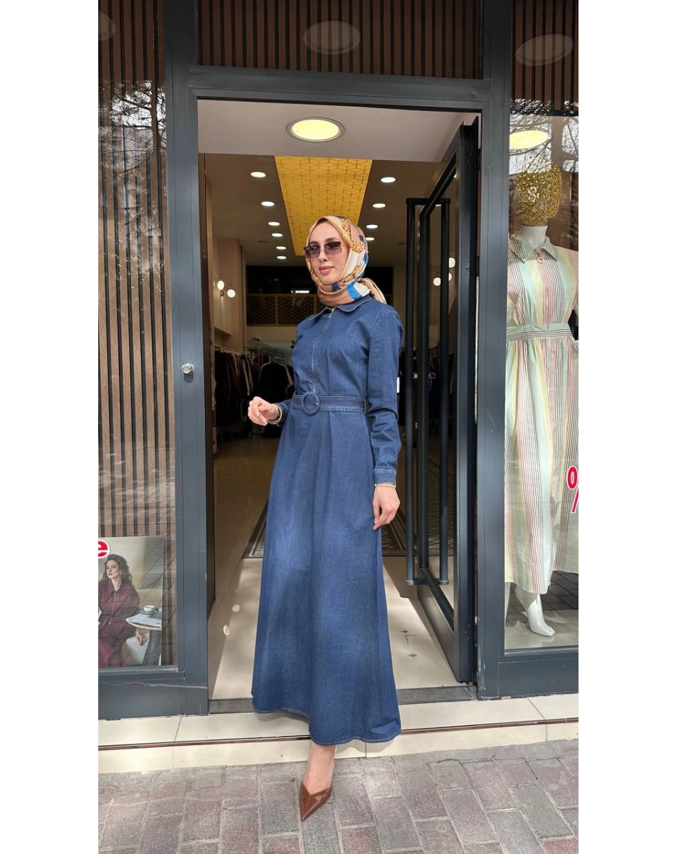 Exquise E26Y06218335 Mavi Finis Elbise