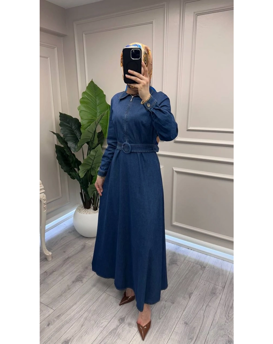 Exquise E26Y06218335 Mavi Finis Elbise