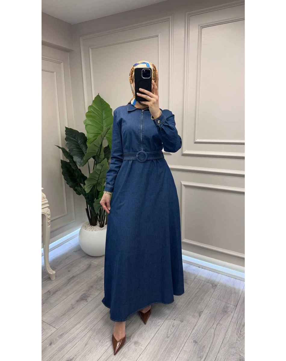 Exquise E26Y06218335 Mavi Finis Elbise