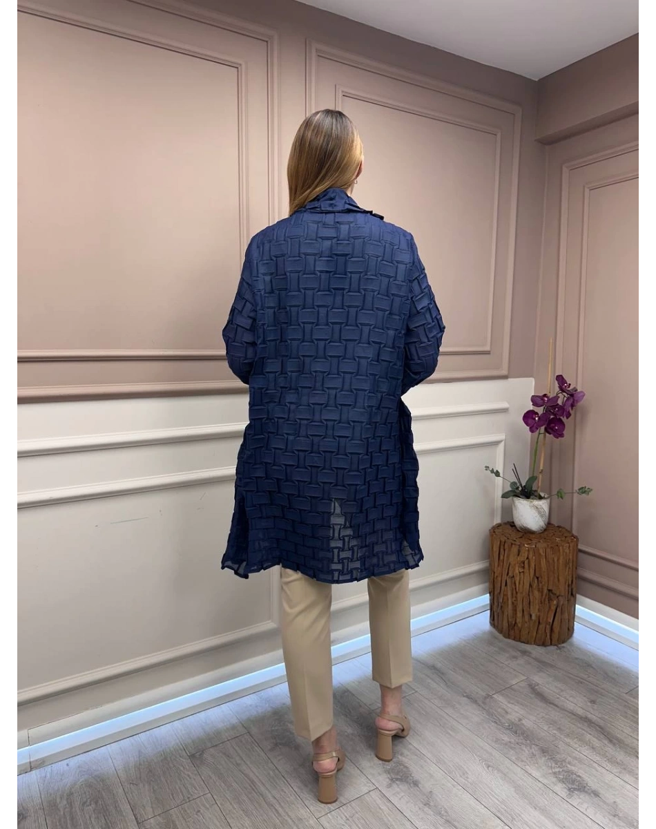 Ghisa 25YGSCKT3105 Lacivert Transparan Ceket