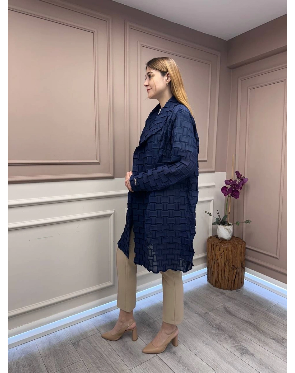 Ghisa 25YGSCKT3105 Lacivert Transparan Ceket