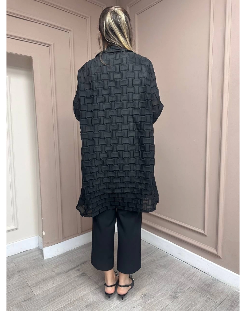 Ghisa 25YGSCKT3105 Siyah Transparan Ceket