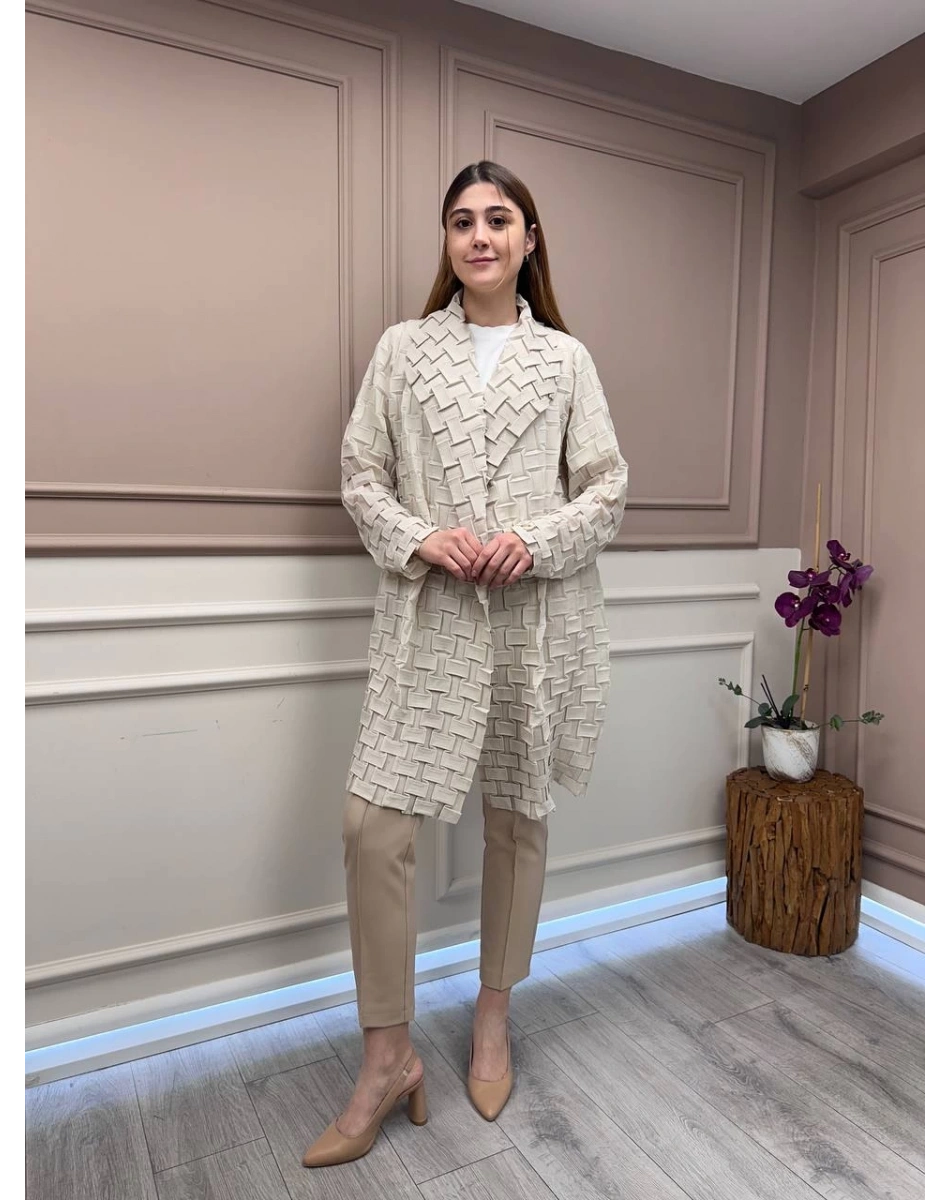 Ghisa 25YGSCKT3105 Taş Transparan Ceket