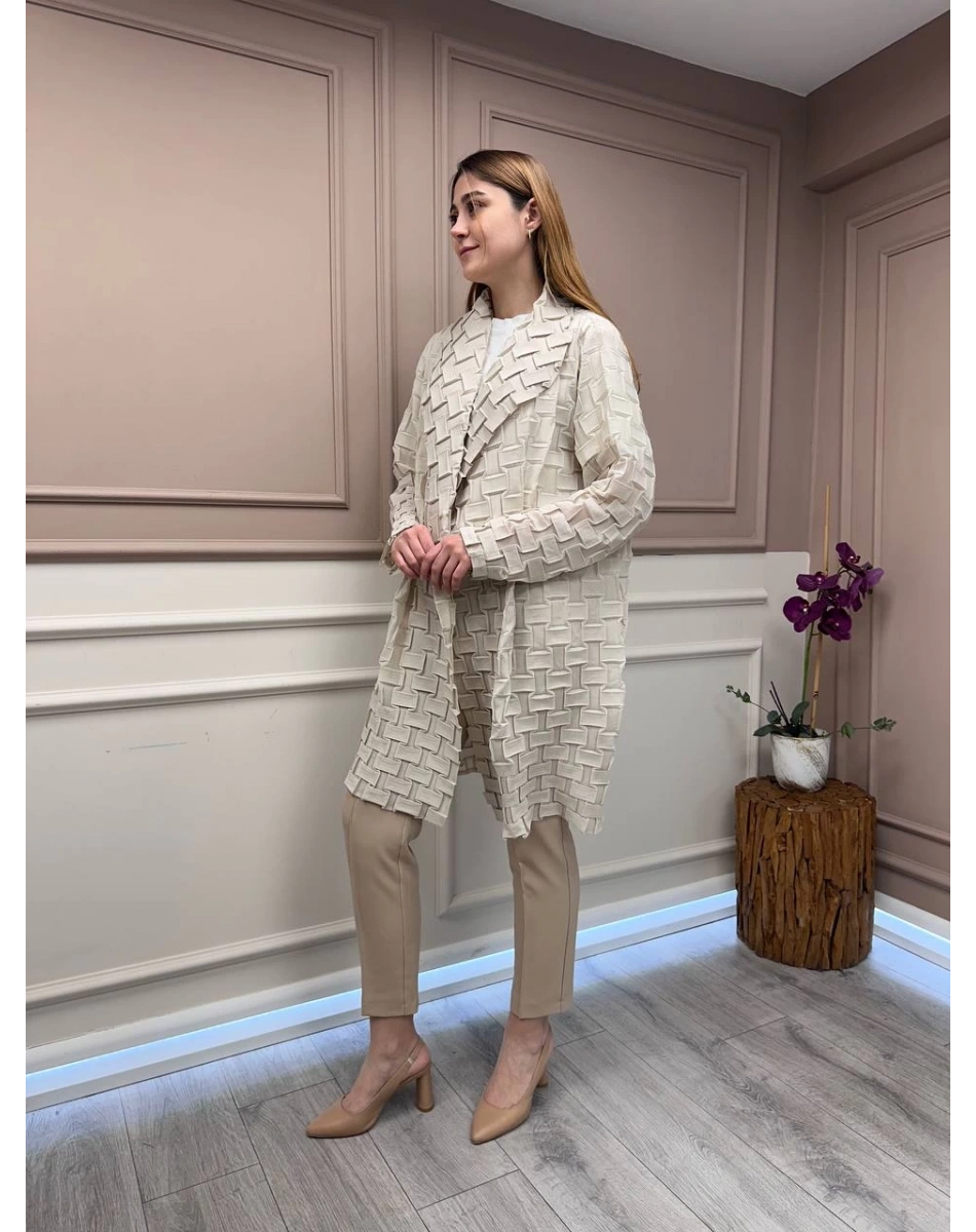 Ghisa 25YGSCKT3105 Taş Transparan Ceket