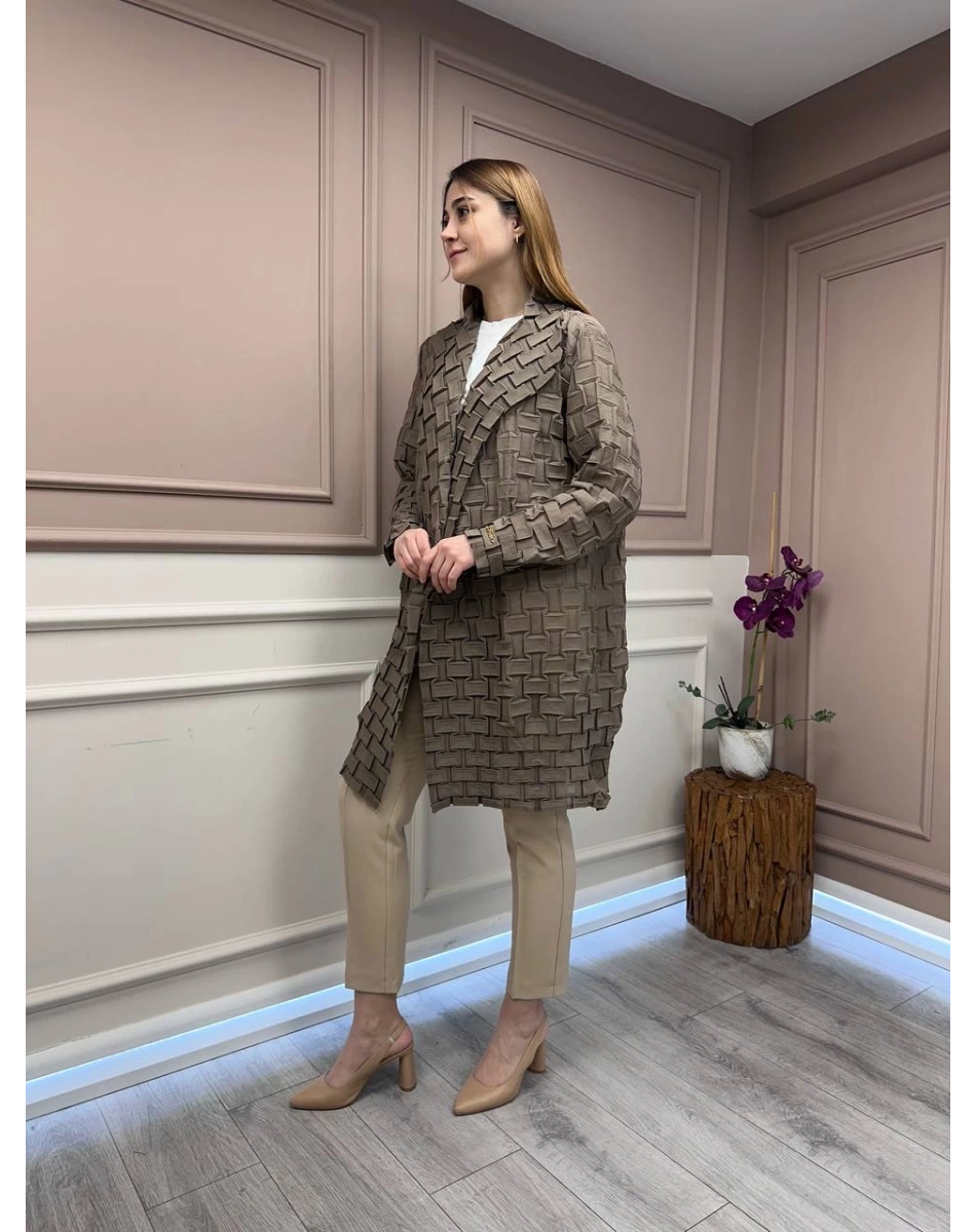 Ghisa 25YGSCKT3105 Vizon Transparan Ceket