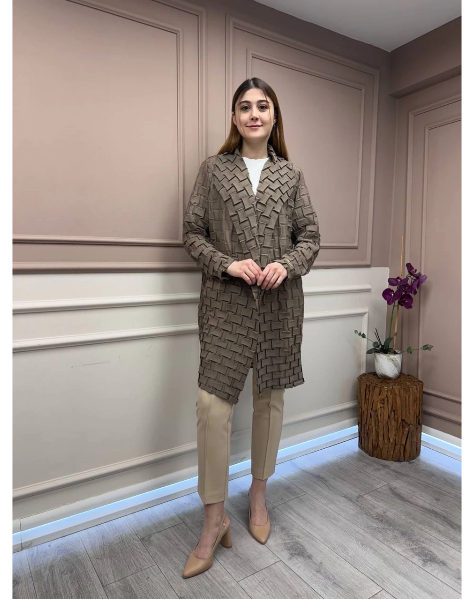 Ghisa 25YGSCKT3105 Vizon Transparan Ceket