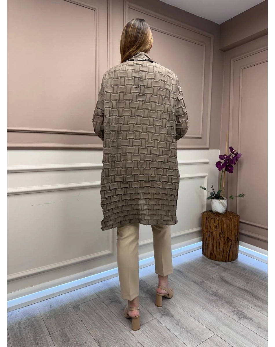 Ghisa 25YGSCKT3105 Vizon Transparan Ceket