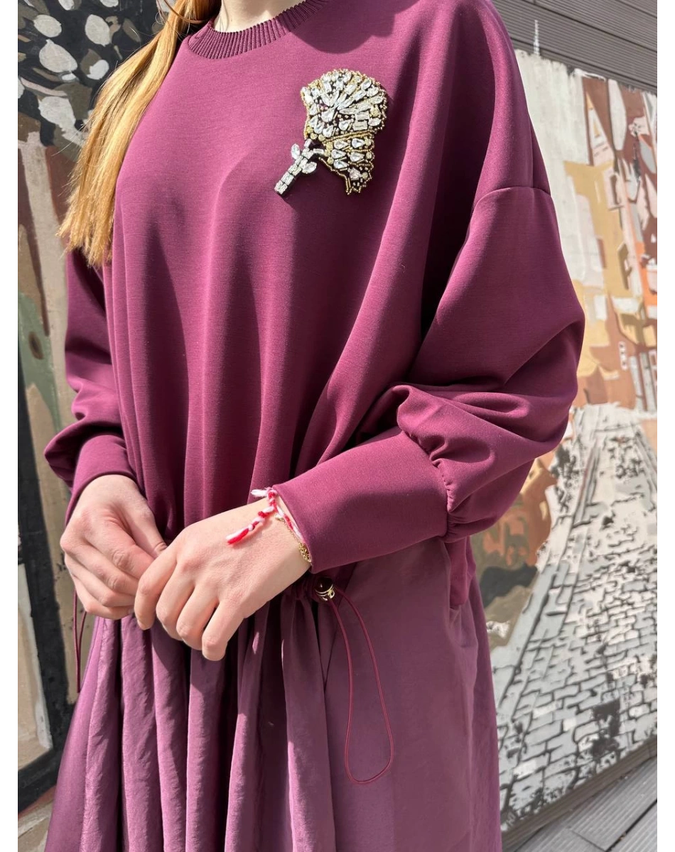 Ghisa 25YGSELB4959 Bordo Elbise