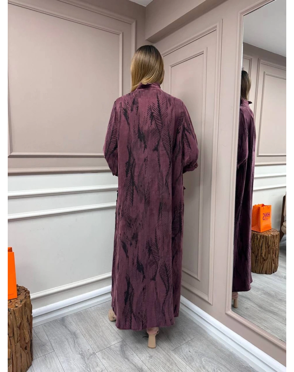 Ghisa 25YGSELB4968 Bordo Desenli Elbise