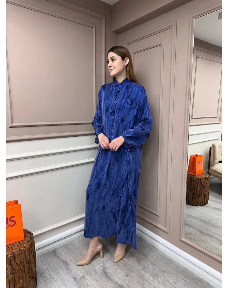 Ghisa 25YGSELB4968 Sax Desenli Elbise