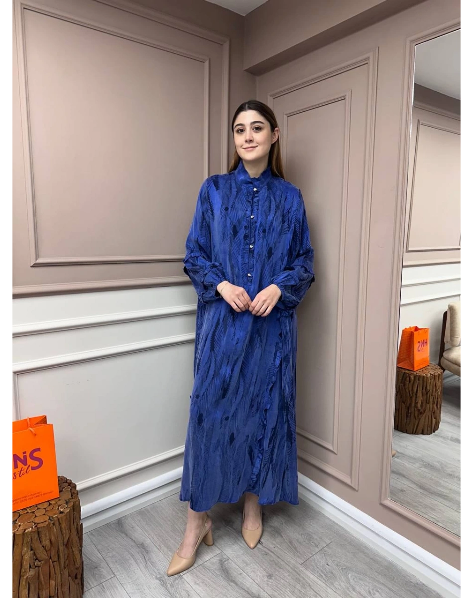 Ghisa 25YGSELB4968 Sax Desenli Elbise