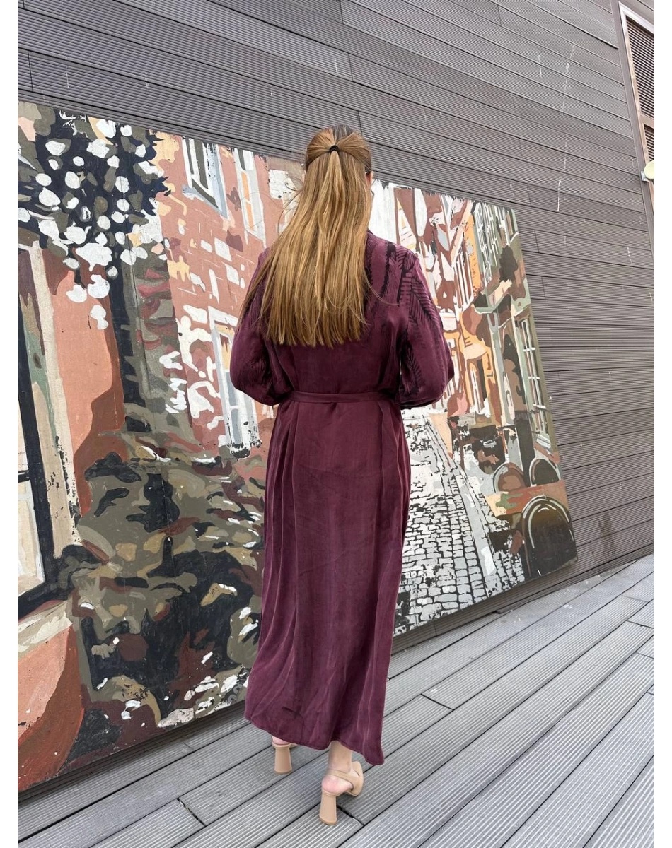 Ghisa 25YGSELB4969 Bordo Desenli Elbise