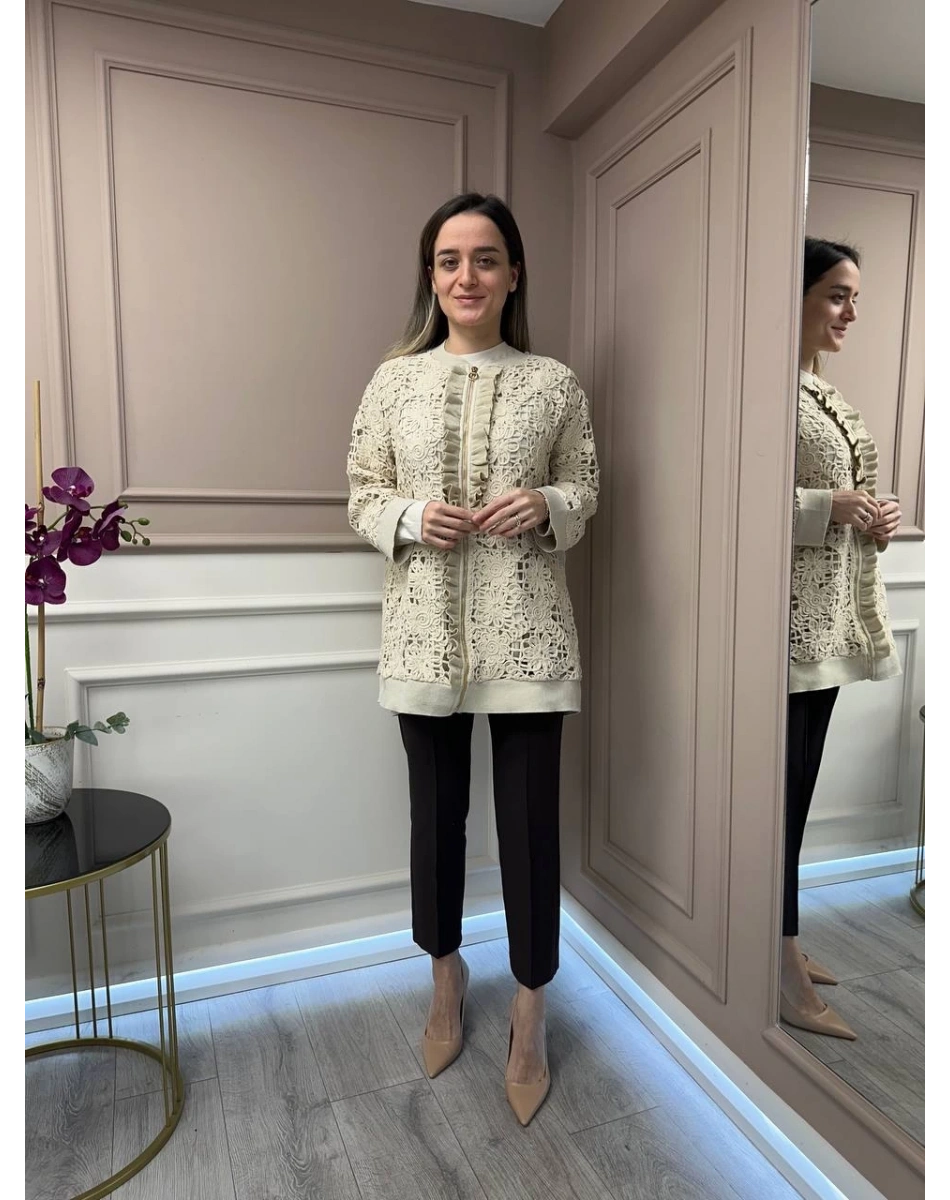Ghisa 25YGSHRK3075 Bej Dantel Hırka