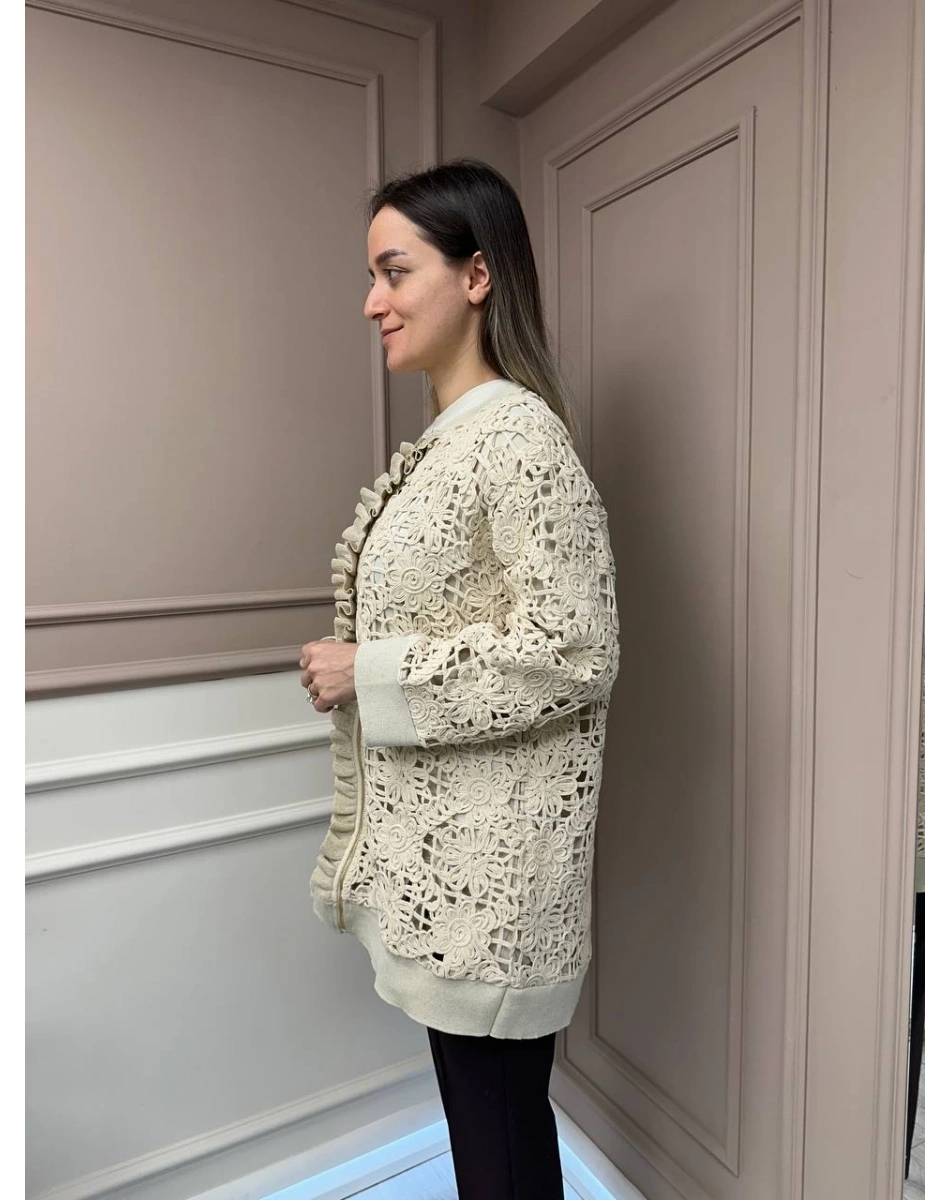 Ghisa 25YGSHRK3075 Bej Dantel Hırka