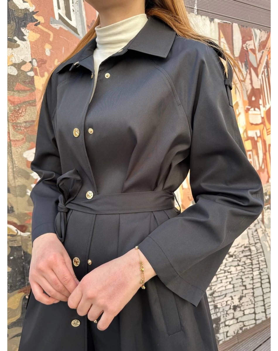 Ghisa 25YGSKAP2673 Siyah Trenç