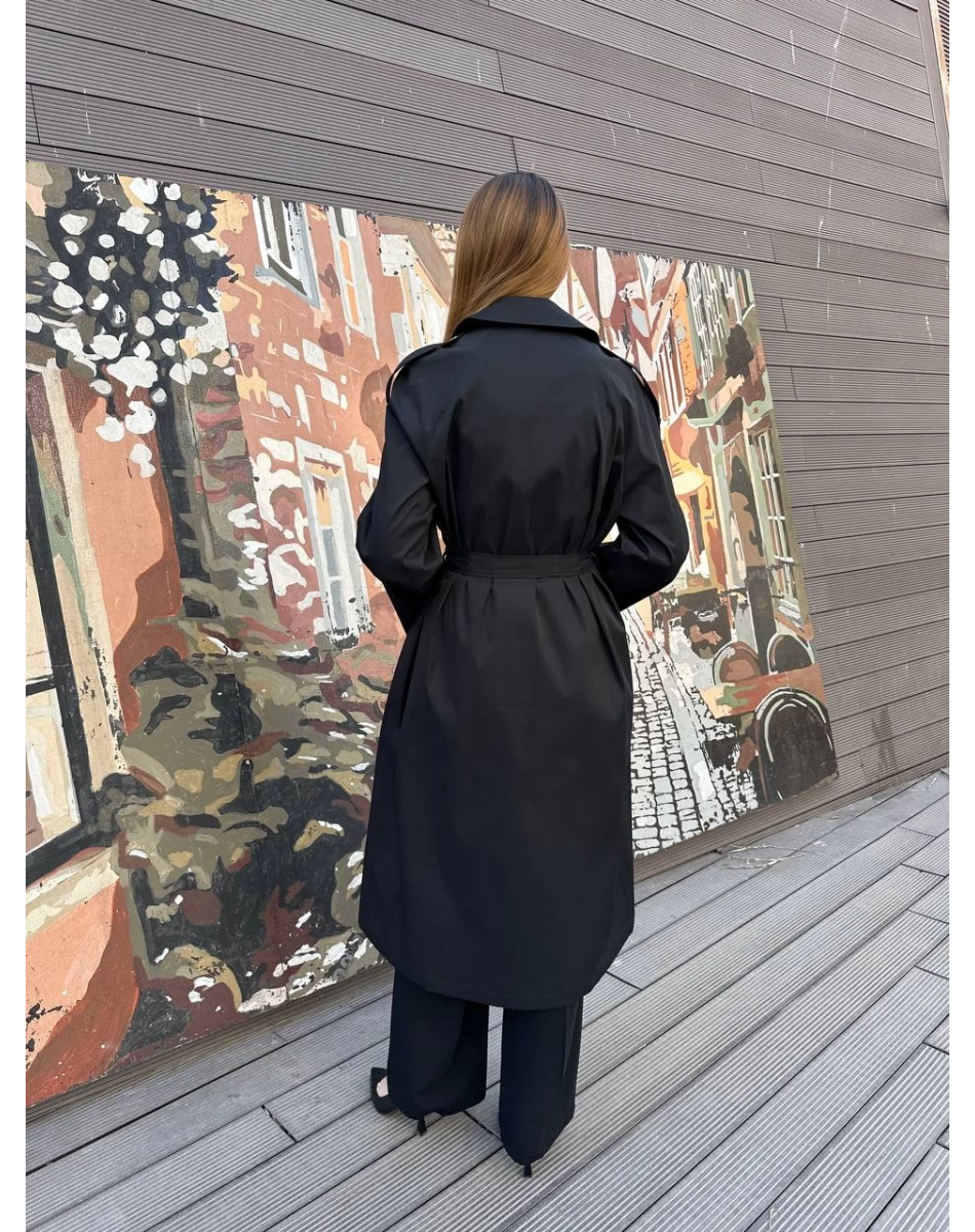 Ghisa 25YGSKAP2673 Siyah Trenç