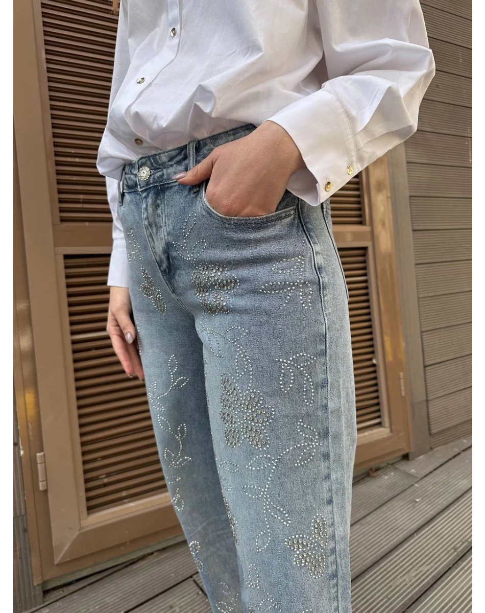 Ghisa 25YGSPNT8701 Mavi Taşlı Pantolon