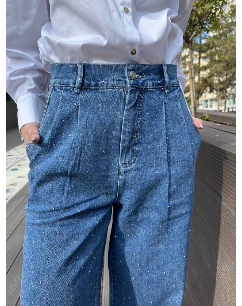 Ghisa 25YGSPNT8702 Mavi Taşlı Pantolon