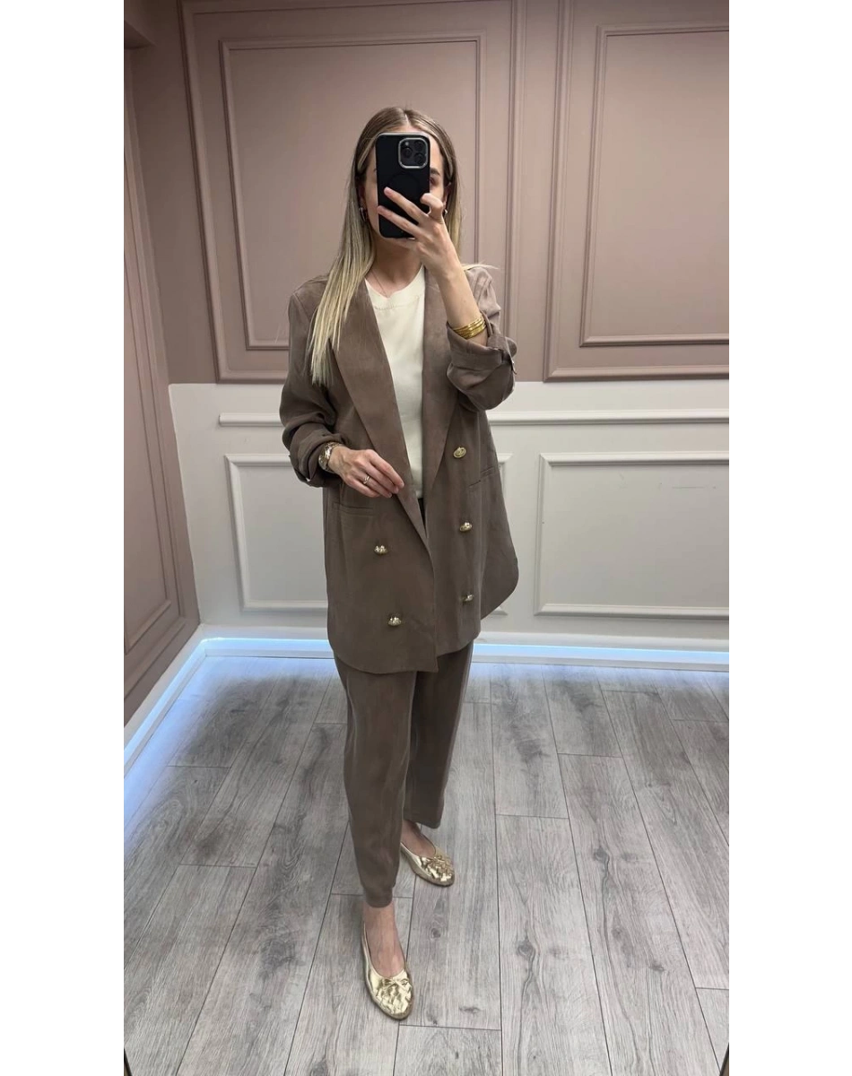 Ghisa 25YGSTKM3047 Açık Kahve İpek İkili Takım