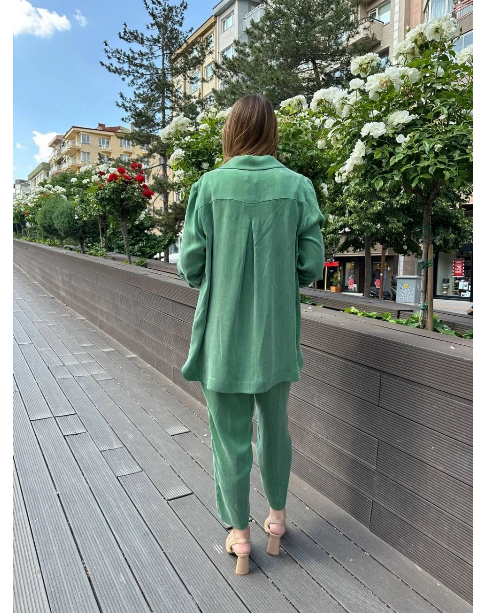 Ghisa 25YGSTKM3047 Açık Yeşil İpek İkili Takım