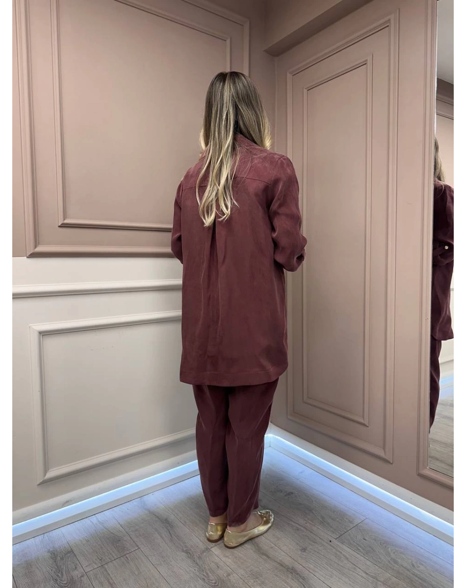 Ghisa 25YGSTKM3047 Bordo İpek İkili Takım