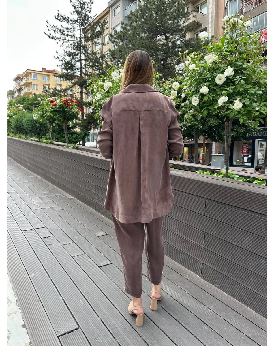 Ghisa 25YGSTKM3047 Kahve İpek İkili Takım