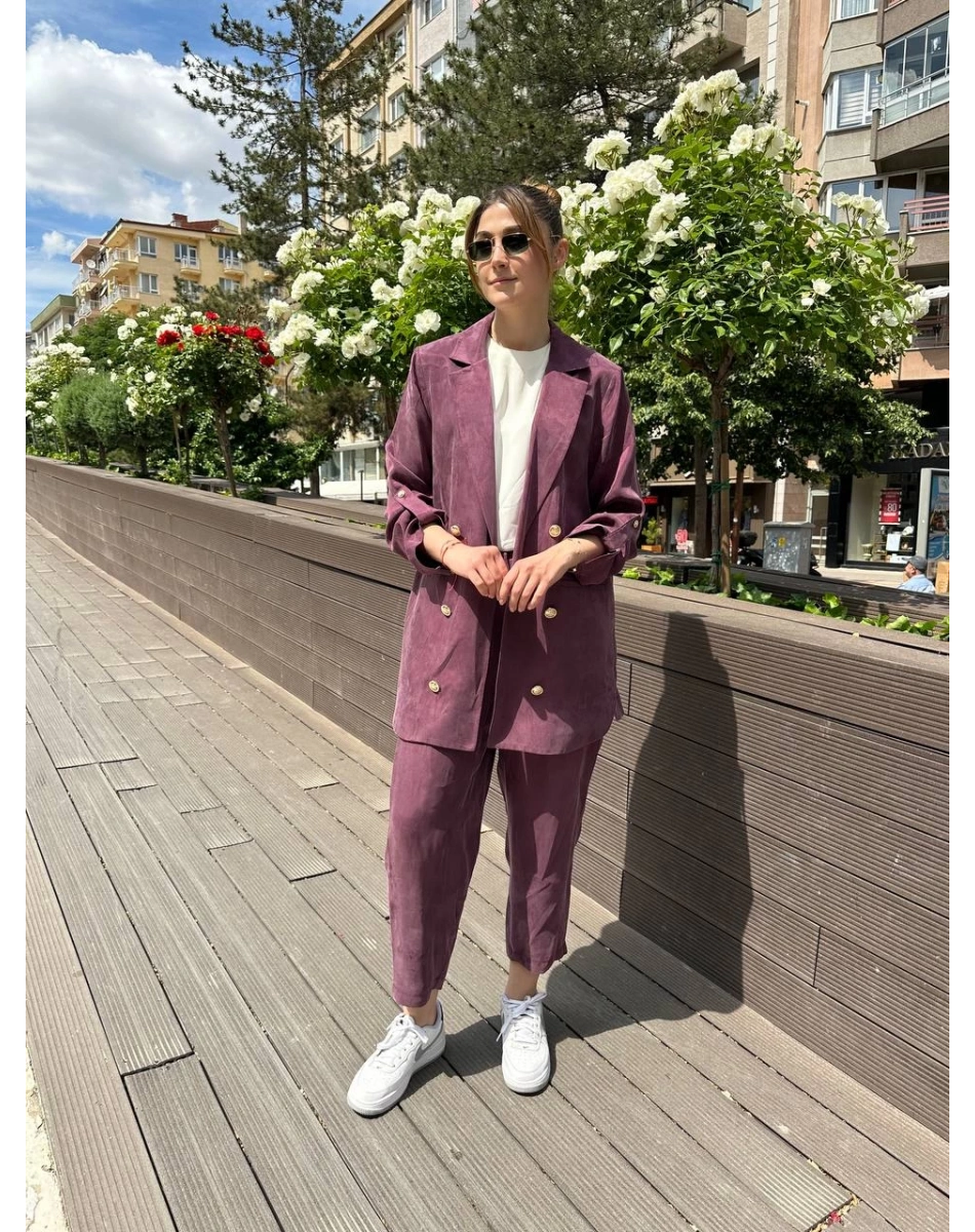 Ghisa 25YGSTKM3047 Mürdüm İpek İkili Takım