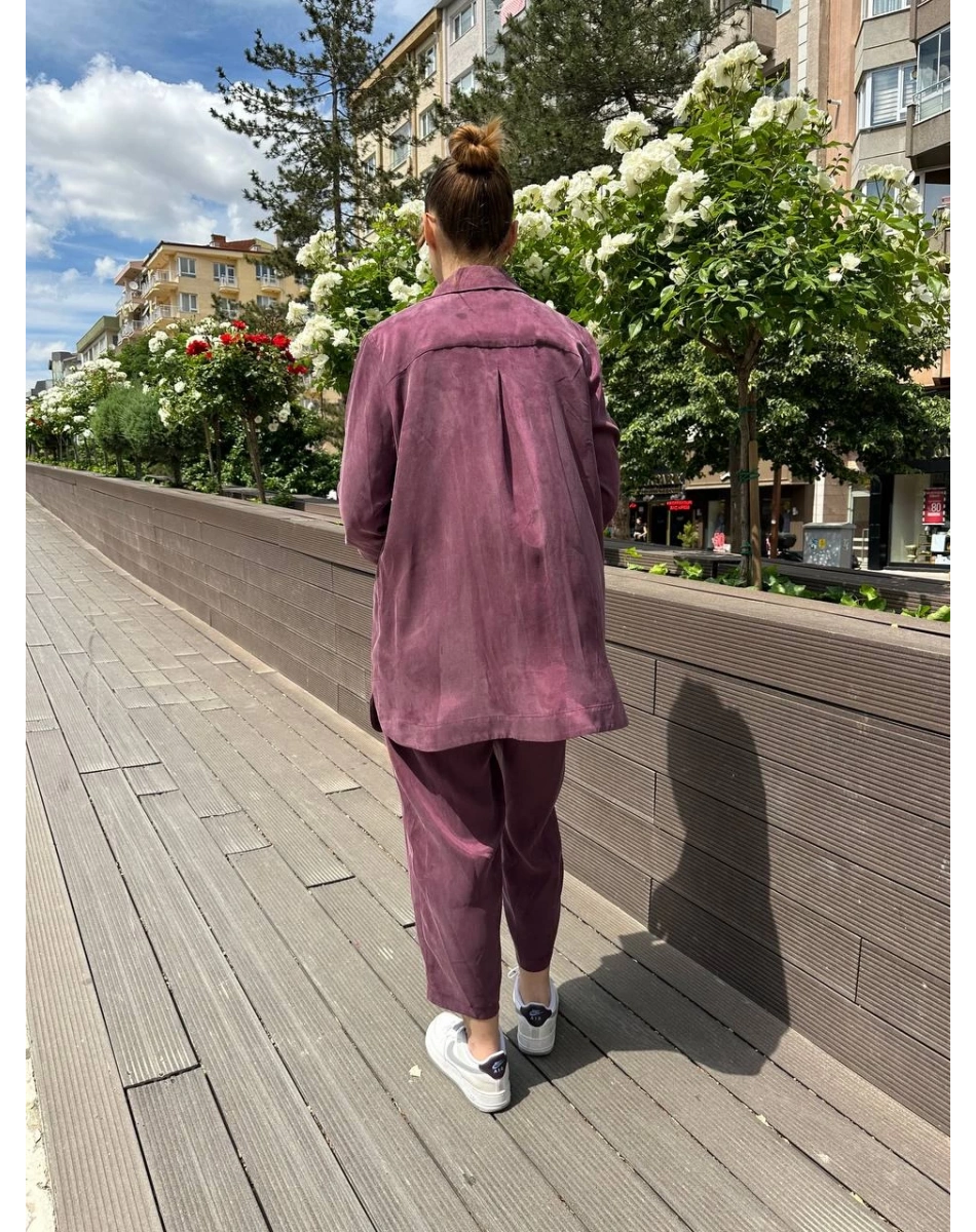 Ghisa 25YGSTKM3047 Mürdüm İpek İkili Takım