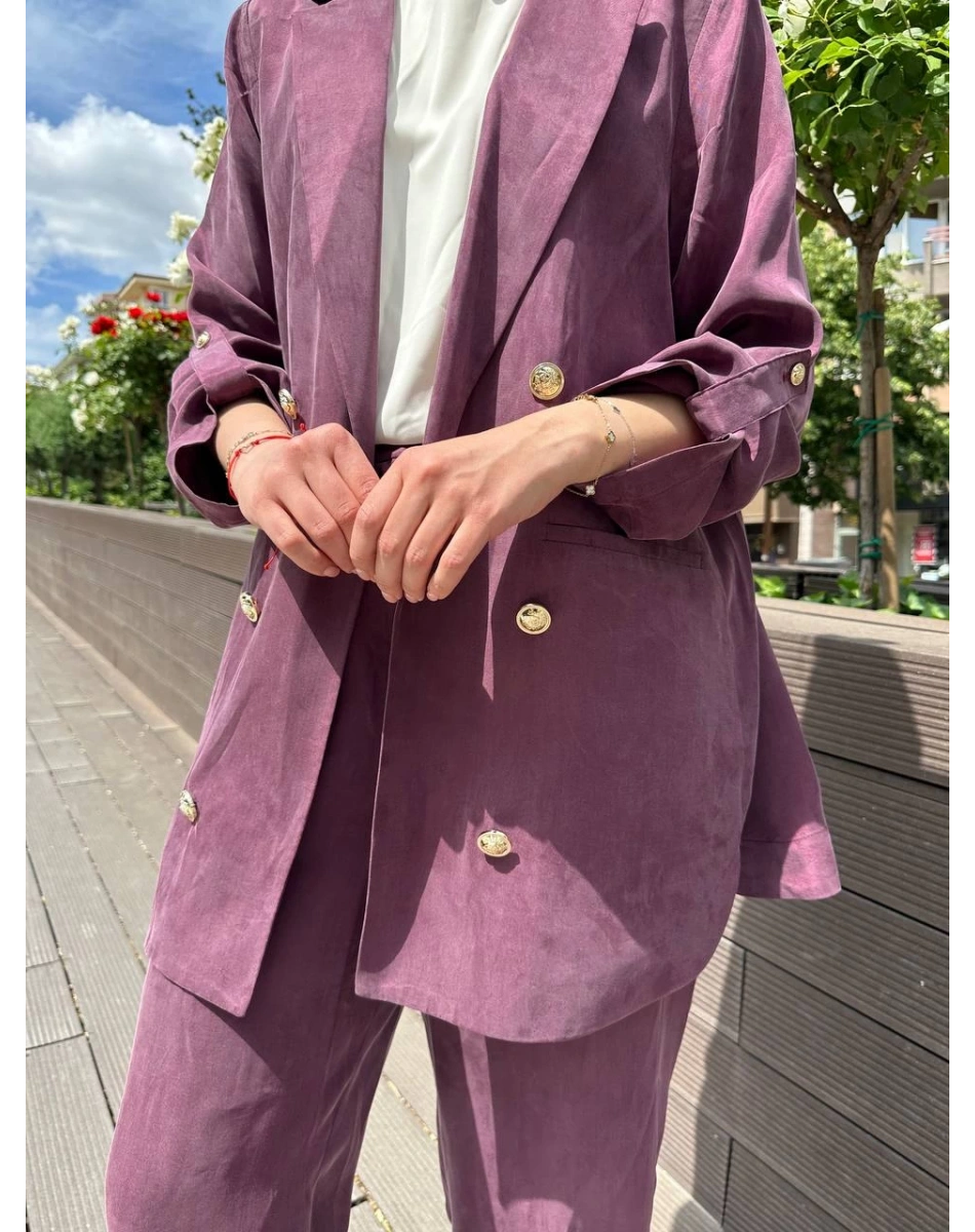 Ghisa 25YGSTKM3047 Mürdüm İpek İkili Takım