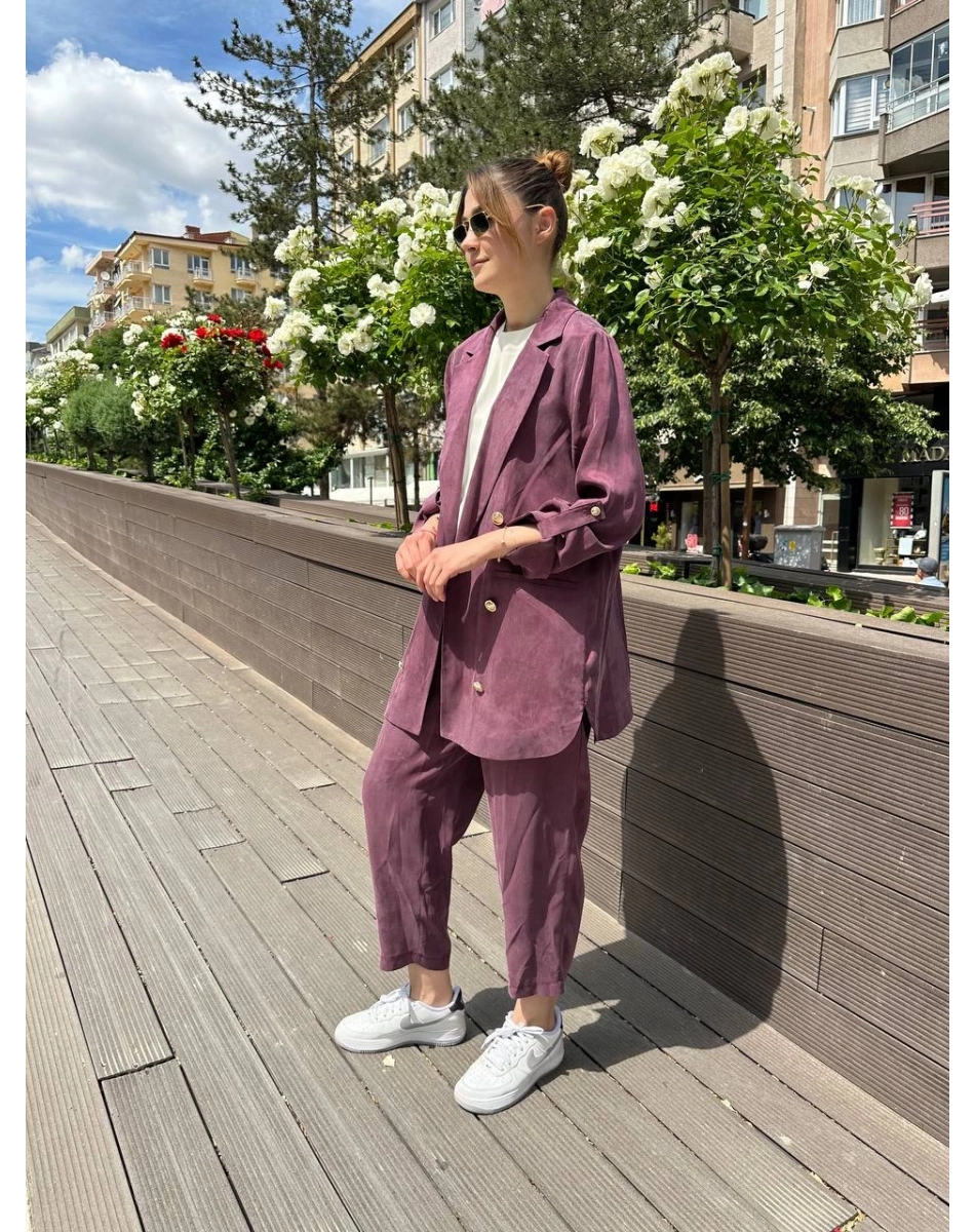 Ghisa 25YGSTKM3047 Mürdüm İpek İkili Takım