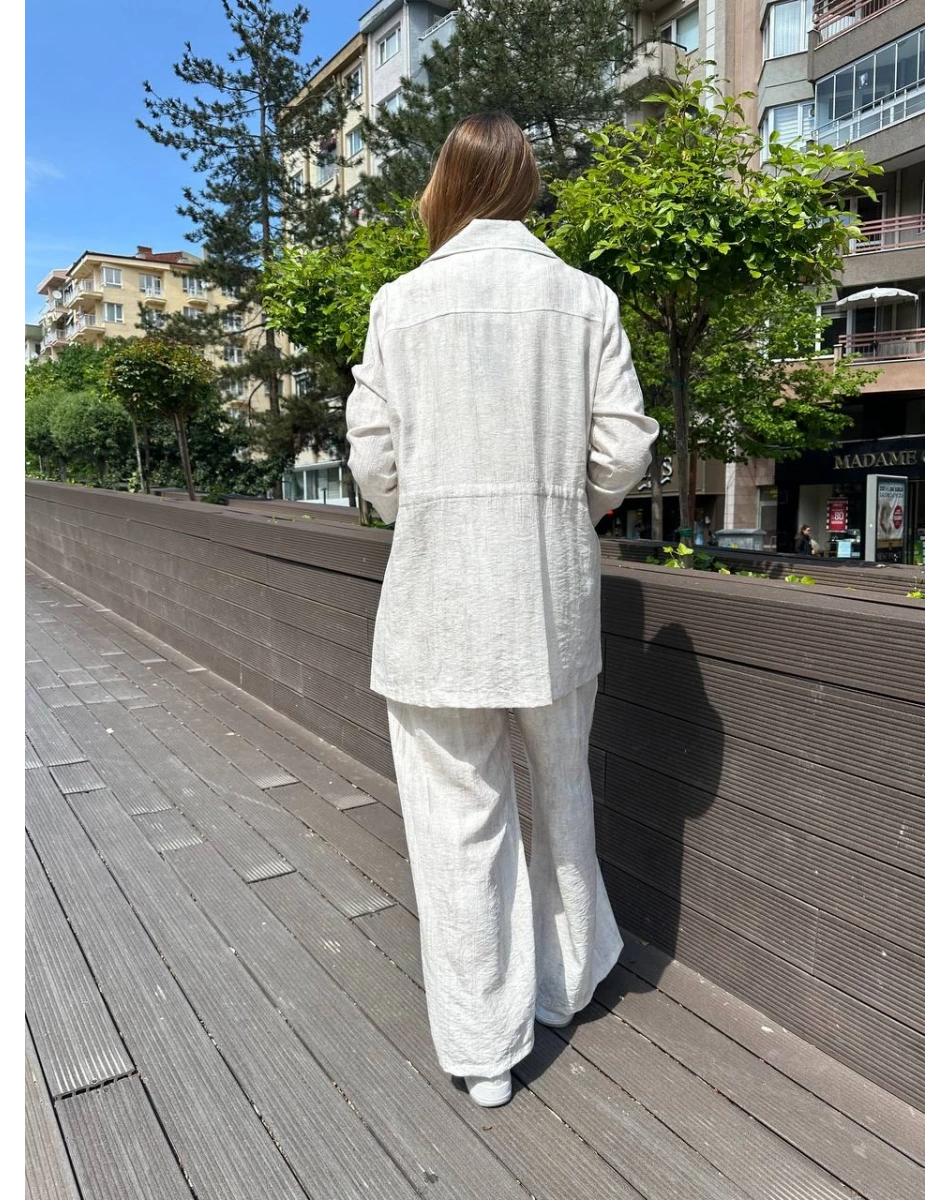 Ghisa 25YGSTKM3936 Ekru Beli Bağlamalı İkili Takım