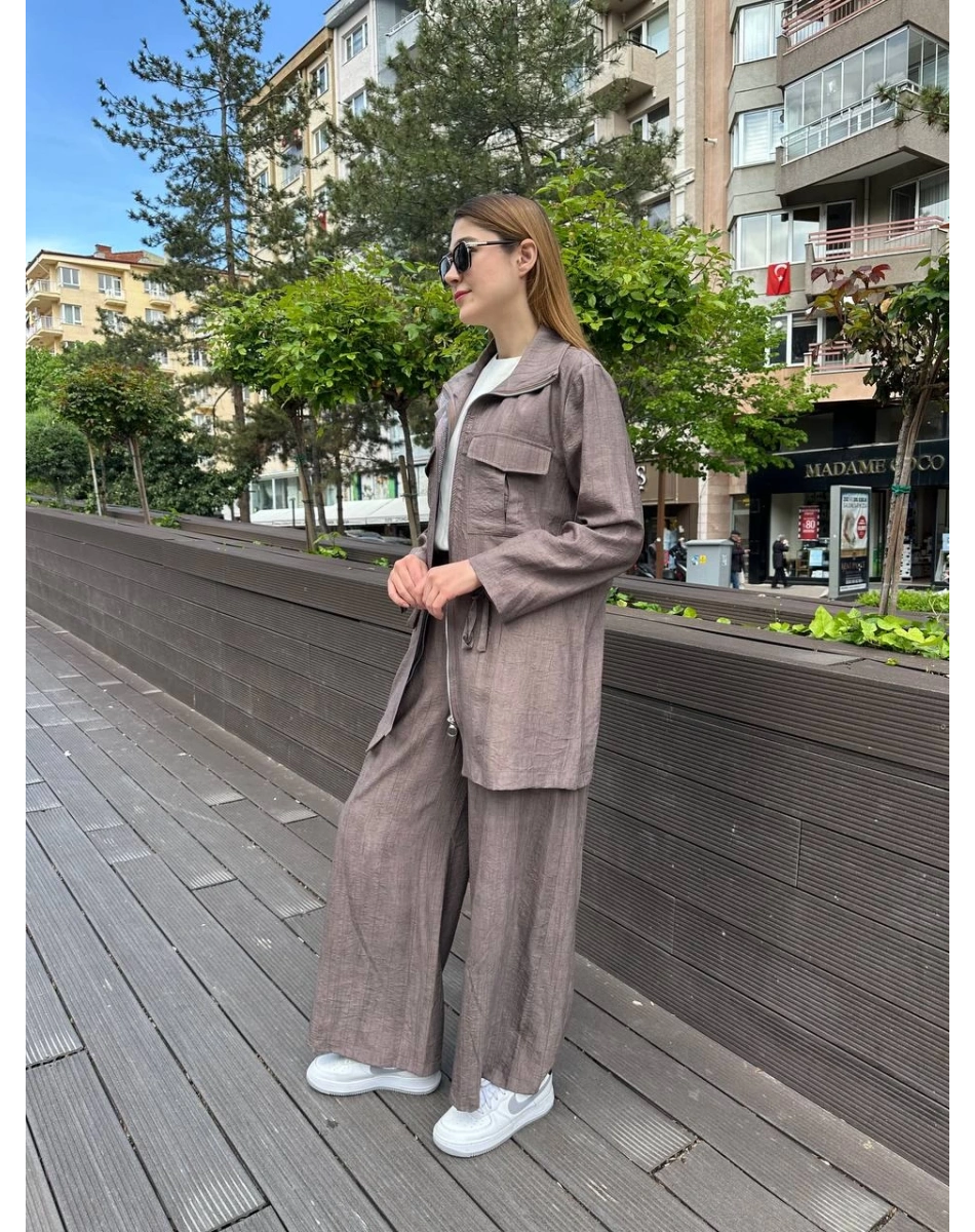 Ghisa 25YGSTKM3936 Kahve Beli Bağlamalı İkili Takım