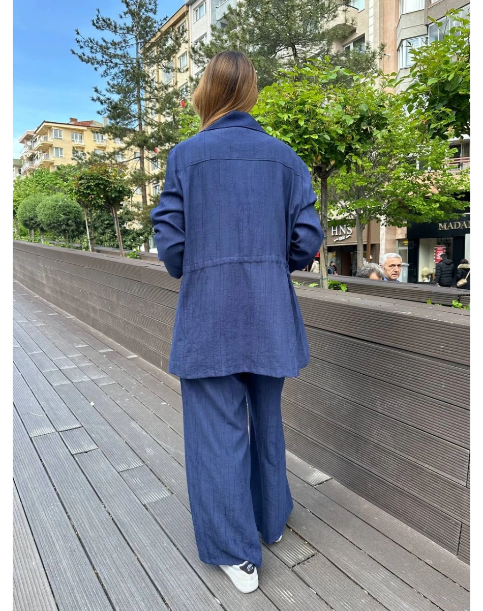 Ghisa 25YGSTKM3936 Lacivert Beli Bağlamalı İkili Takım