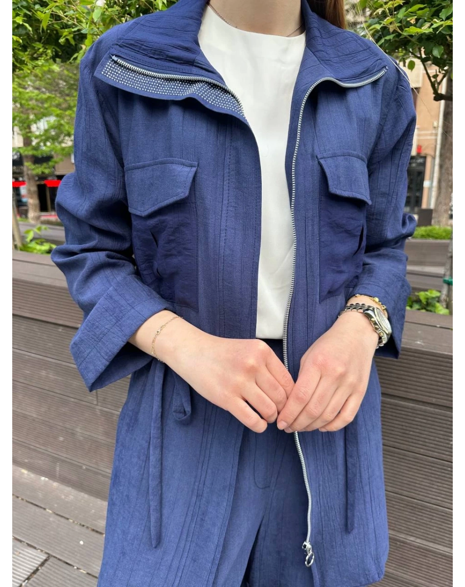 Ghisa 25YGSTKM3936 Lacivert Beli Bağlamalı İkili Takım