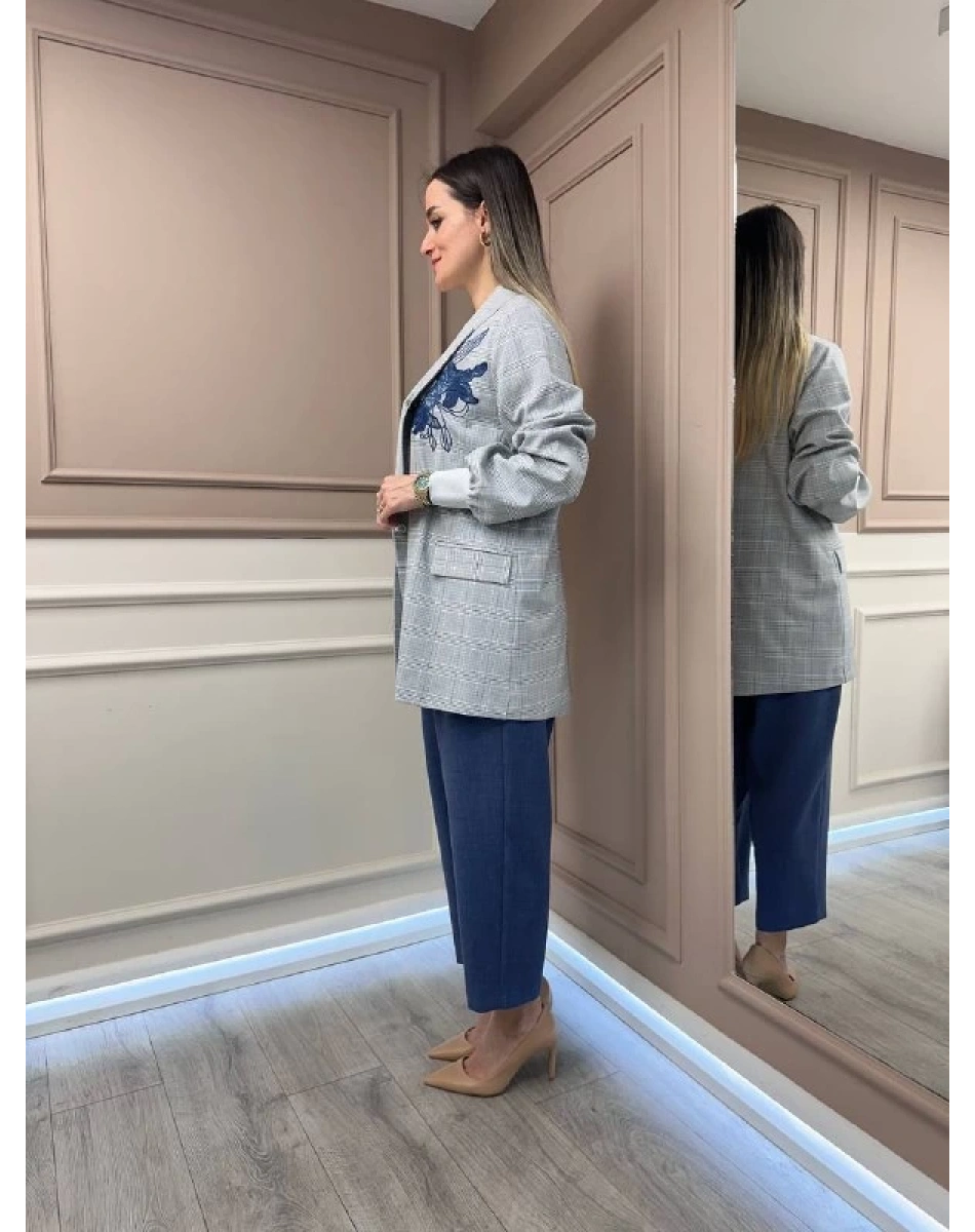 Ghisa 25YGSTKM3940 Mavi Ceket Pantolon Takım