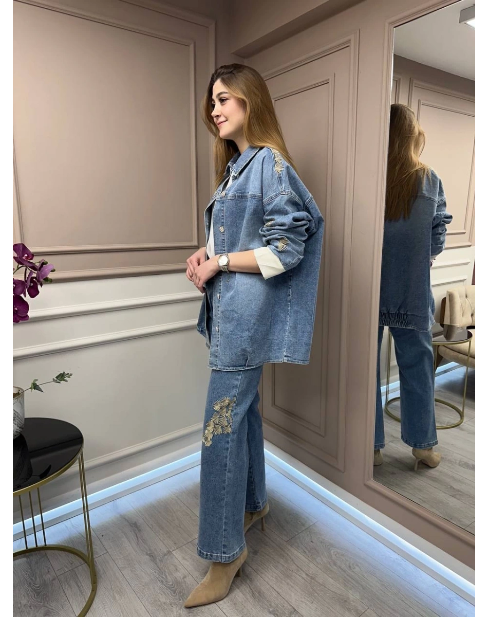 Ghisa 25YGSTKM3951 Mavi Kot İkili Takım