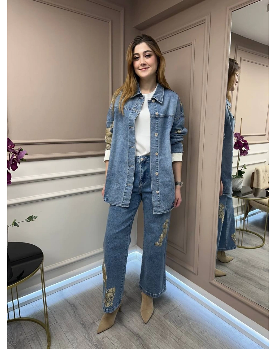 Ghisa 25YGSTKM3951 Mavi Kot İkili Takım