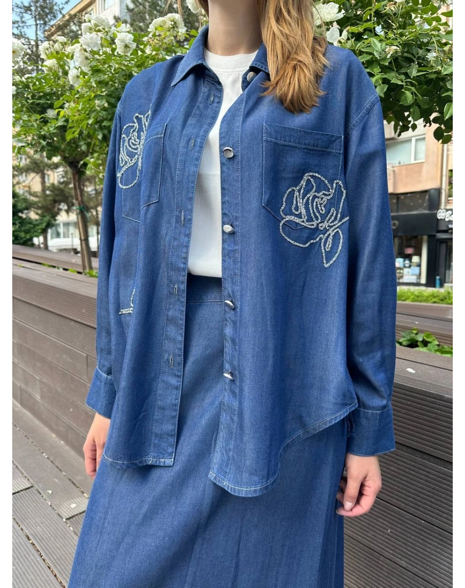 Ghisa 25YGSTKM4029 Mavi Etekli Takım